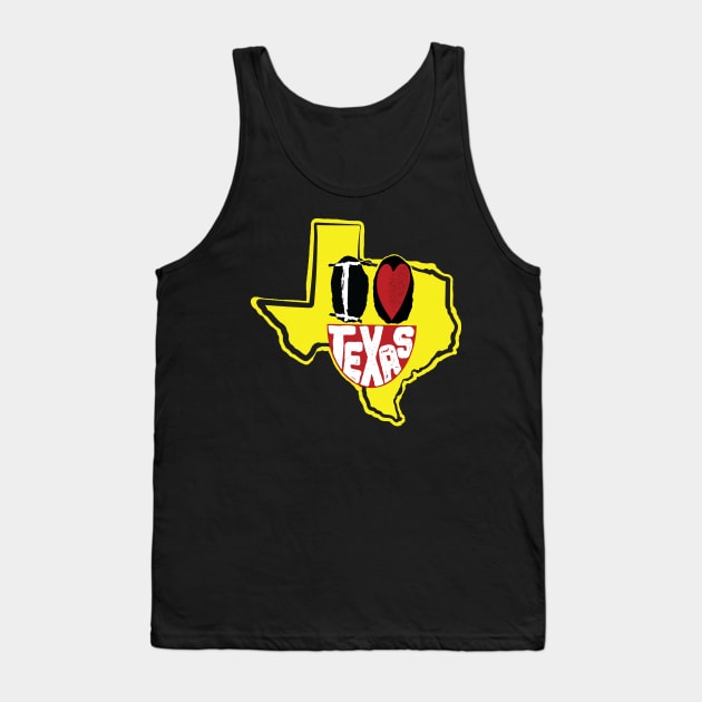 I Love Texas Smiling Happy Face Tank Top by pelagio